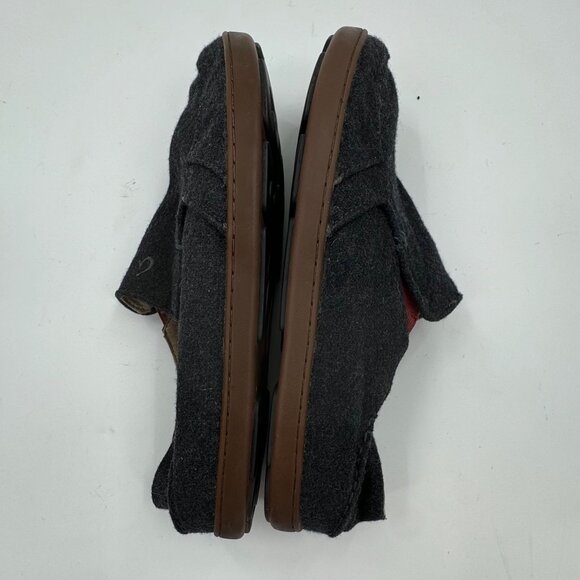 Olukai Mens Nohea Wool Slip-On Shoes Size M12 Charcoal With Rubber Outsole - Picture 7 of 9